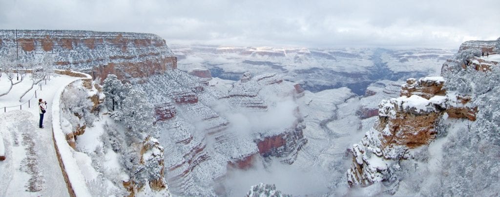 Grand Canyon National Park in snow