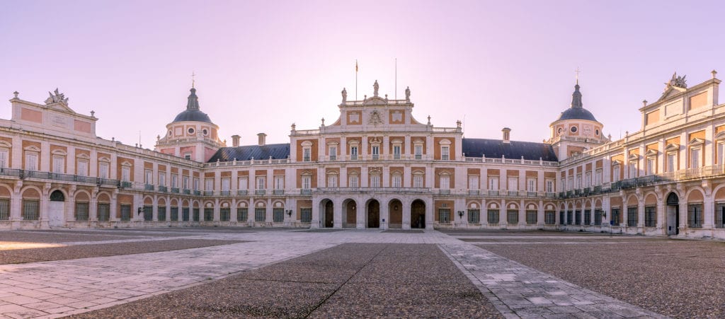 View at the Royal Palace of Aranjuez. The Royal Palace of Aranjuez is a residence of the King of Spain located in the town of Aranjuez.