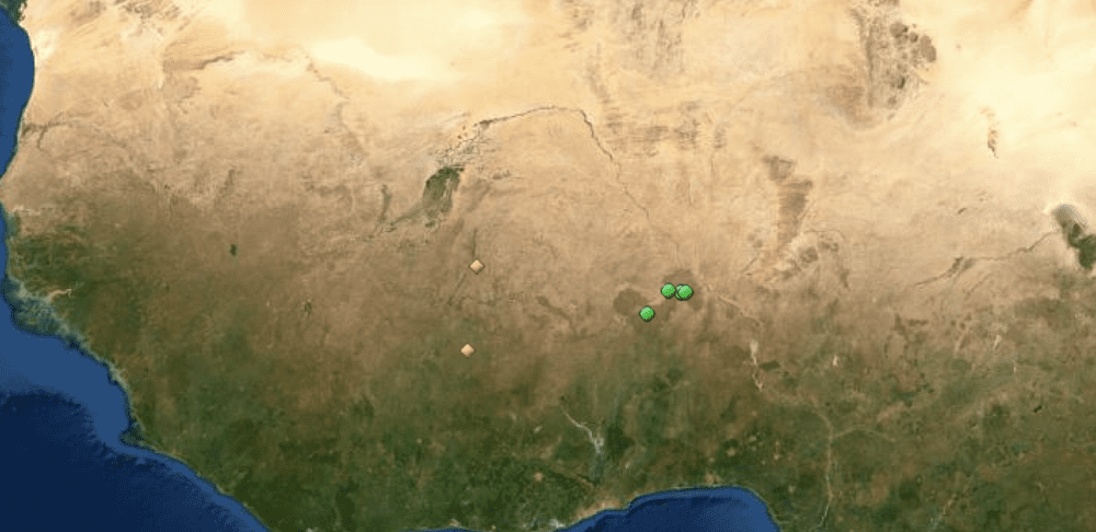 Map of UNESCO World Heritage Sites on Burkina Faso