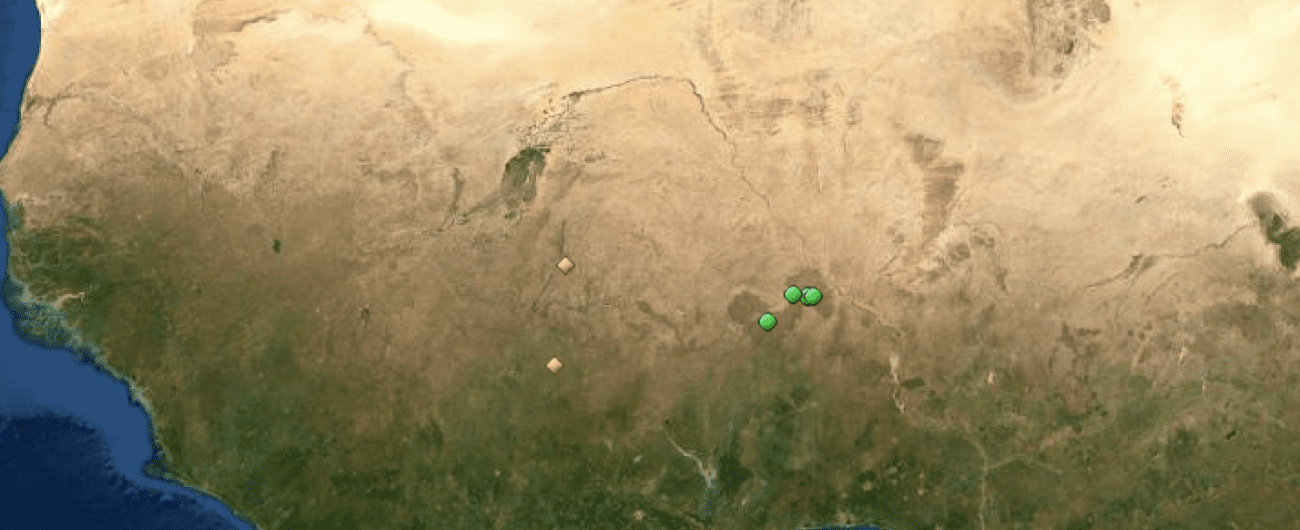 Map of UNESCO World Heritage Sites on Burkina Faso