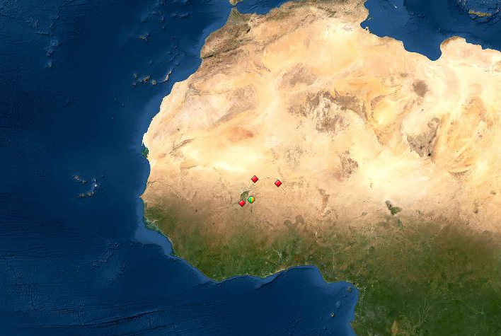 Map of UNESCO World Heritage Sites in Mali