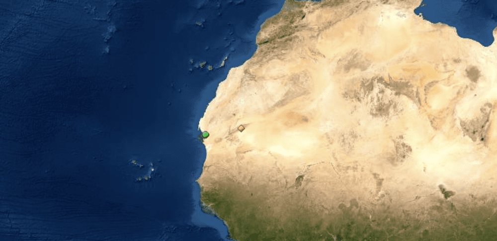 Map of UNESCO World Heritage Sites in Mauritania