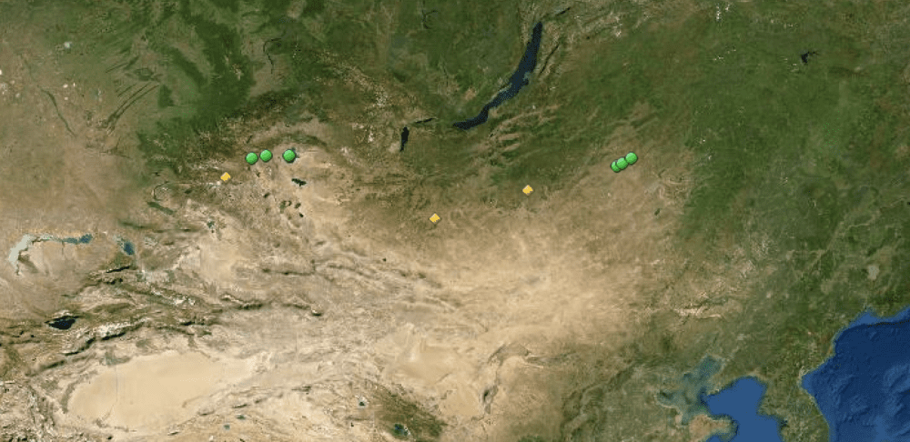 Map of UNESCO World Heritage Sites in Mongolia