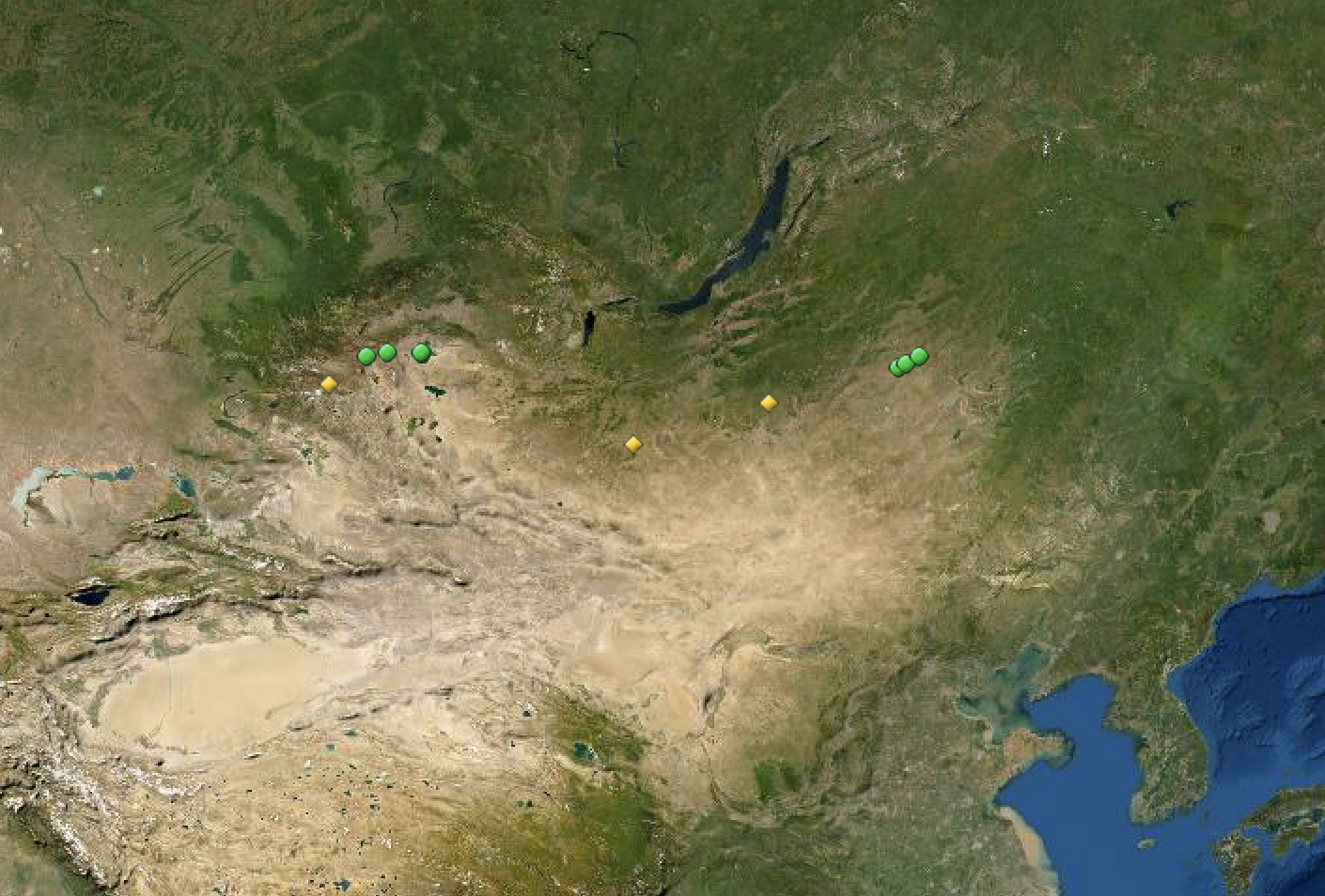 Map of UNESCO World Heritage Sites in Mongolia