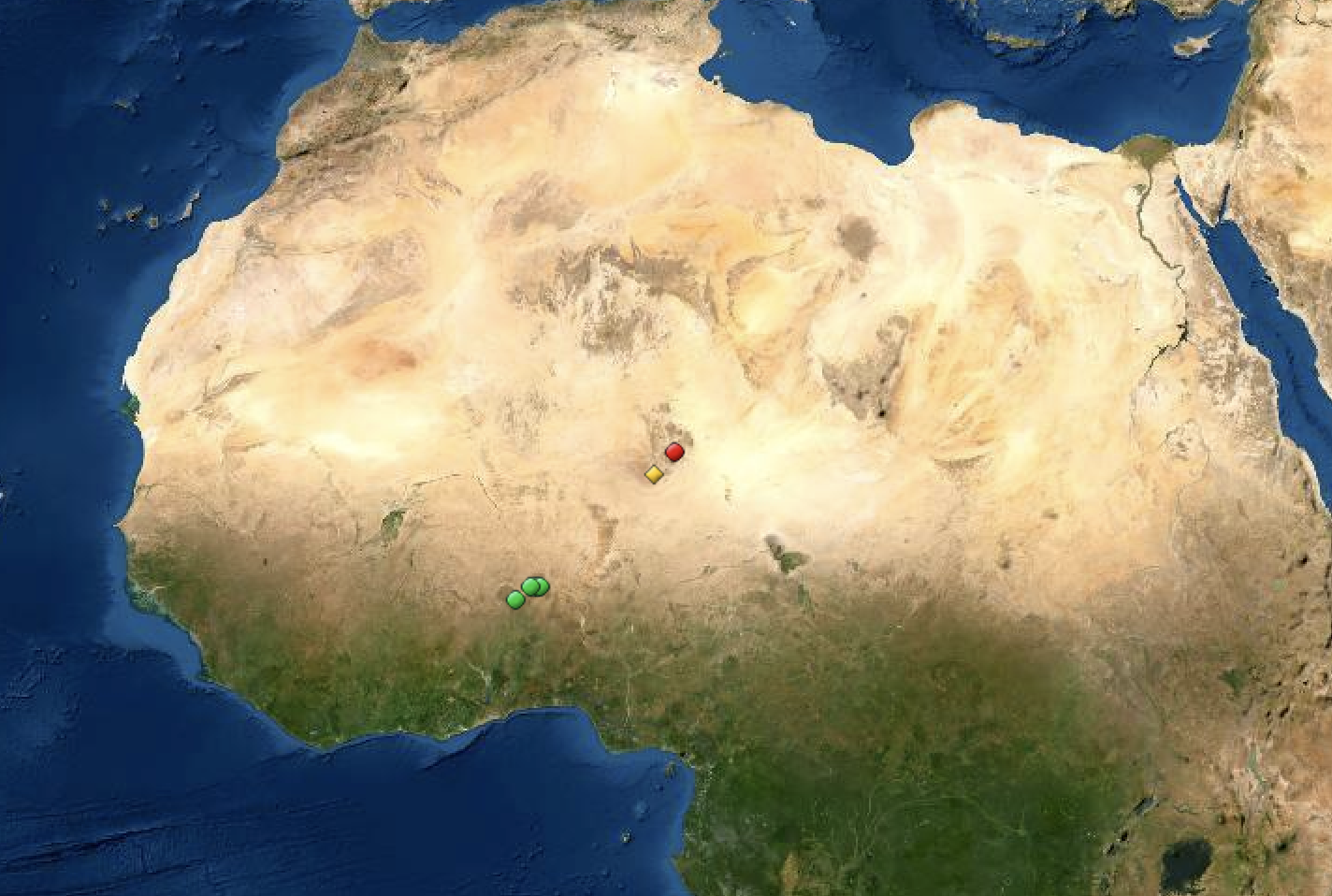 Map of UNESCO World Heritage Sites in Niger