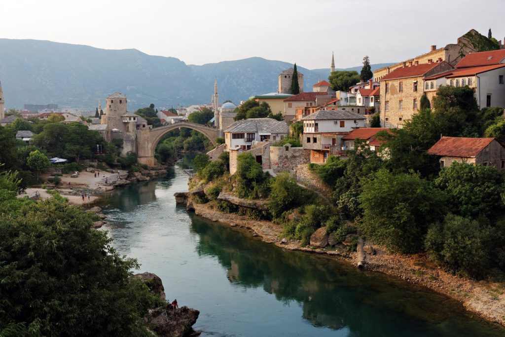 Old Bridge Area of the Old City of Mostar