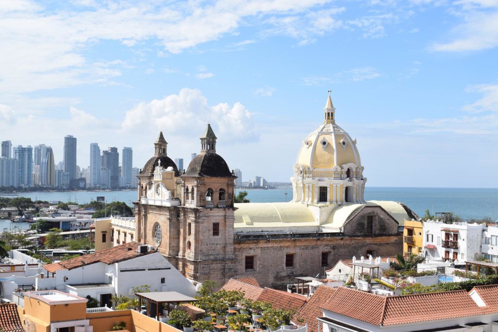 Situated in a bay in the Caribbean Sea, Cartagena has the most extensive fortifications in South America.