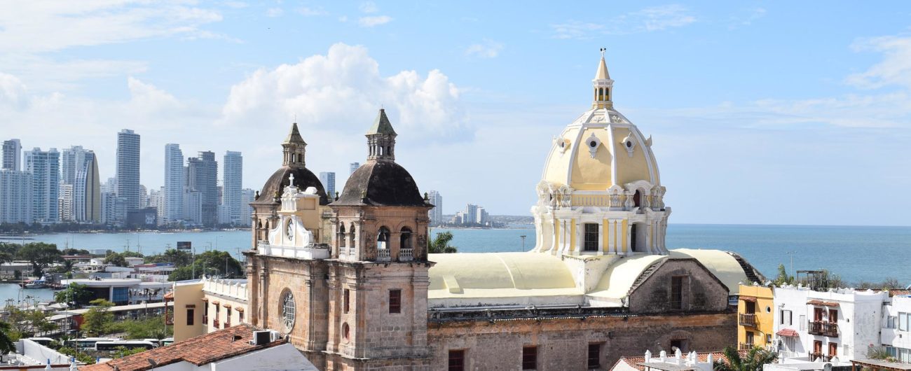 Situated in a bay in the Caribbean Sea, Cartagena has the most extensive fortifications in South America.