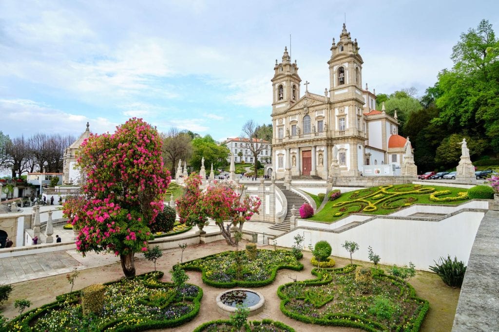The beautiful gardens next to the Sanctuary of Bom Jesus do Monte Braga, Portugal.