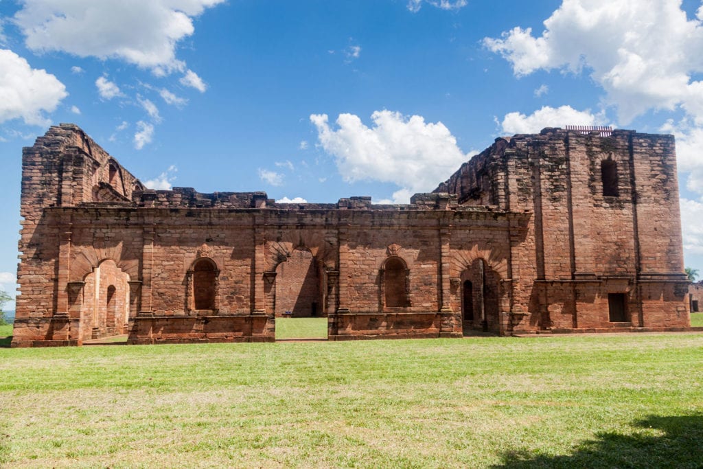Jesuit mission ruins in Jesus de Tavarangue, Paraguay became a UNESCO World Heritage Site in 1993.