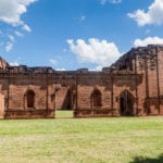 Jesuit mission ruins in Jesus de Tavarangue, Paraguay became a UNESCO World Heritage Site in 1993.