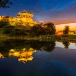 Suwon Hwaseong Fortress in Sunset South Korea