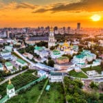 Aerial View Of Pechersk Lavra In Kiev, Ukraine. A UNESCO World Heritage Site