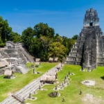 Gran Plaza at the archaeological site Tikal, Guatemala.