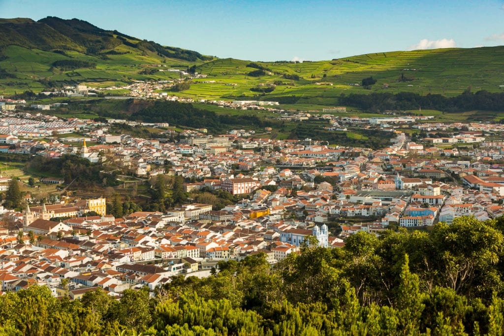 Overlooking Angra do Herosímo in Azores, Portugal