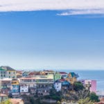 Cityscape view of colorful UNESCO World Heritage Site, Valparaiso in Chile.