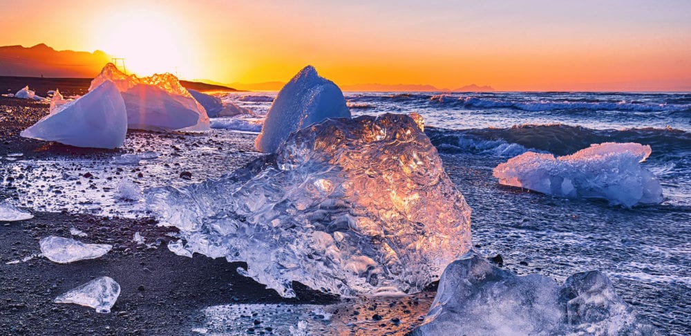 Diamond Beach at Jokulsarlon Lagoon