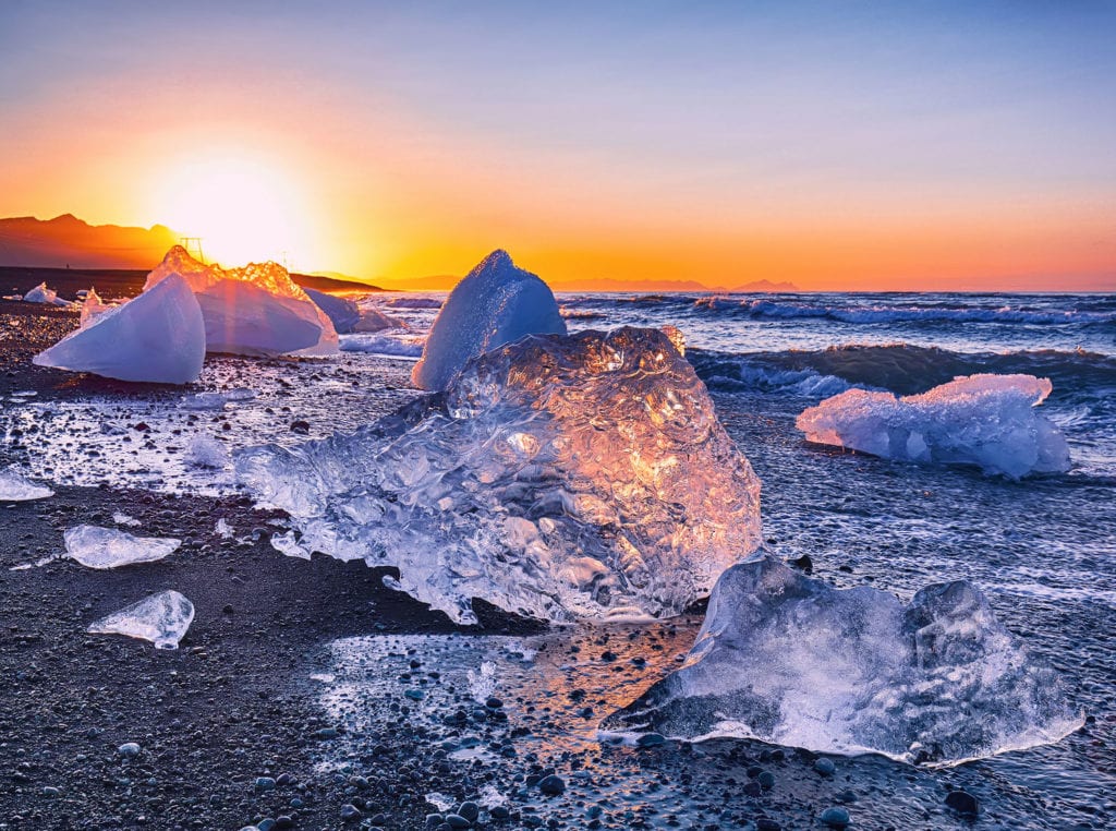 Diamond Beach at Jokulsarlon Lagoon