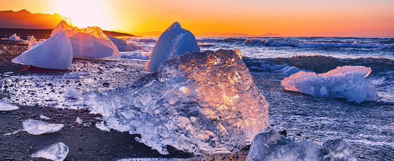 Diamond Beach at Jokulsarlon Lagoon