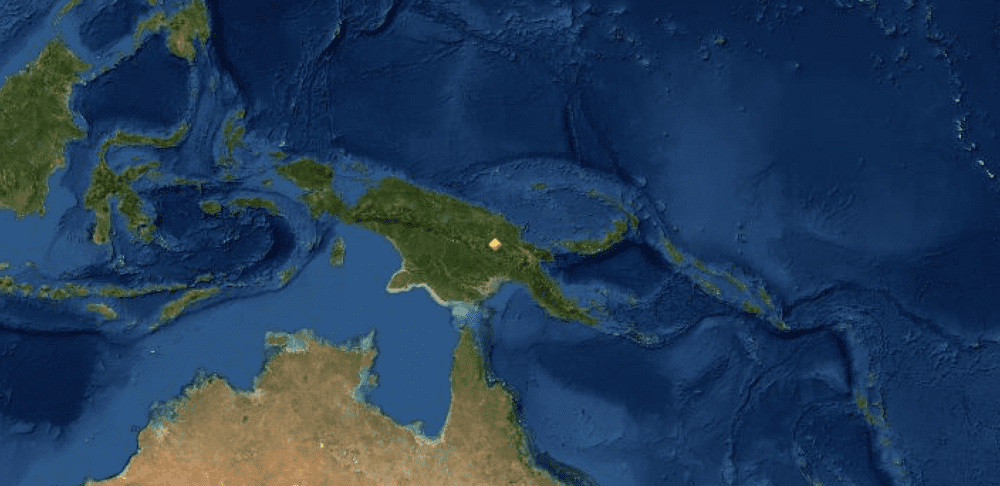 Map of UNESCO World Heritage Sites in Papua New Guinea
