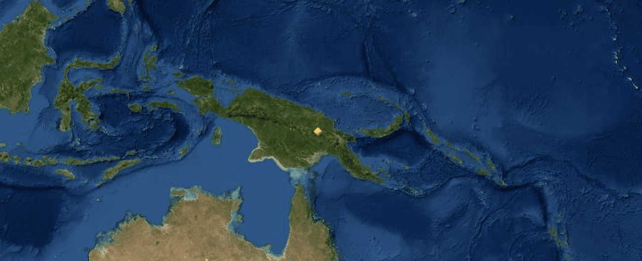 Map of UNESCO World Heritage Sites in Papua New Guinea