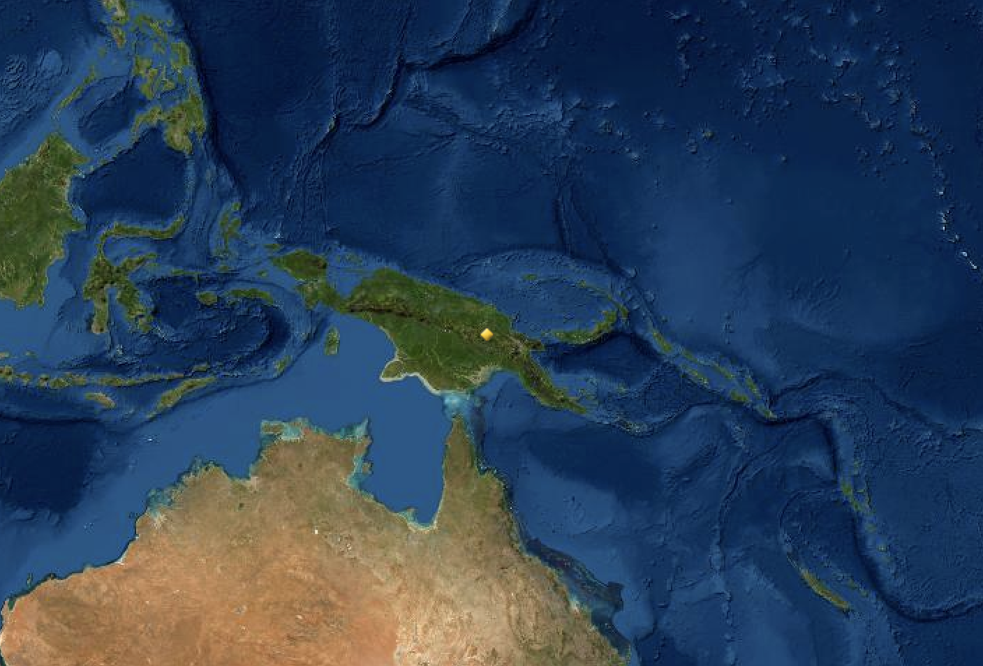 Map of UNESCO World Heritage Sites in Papua New Guinea