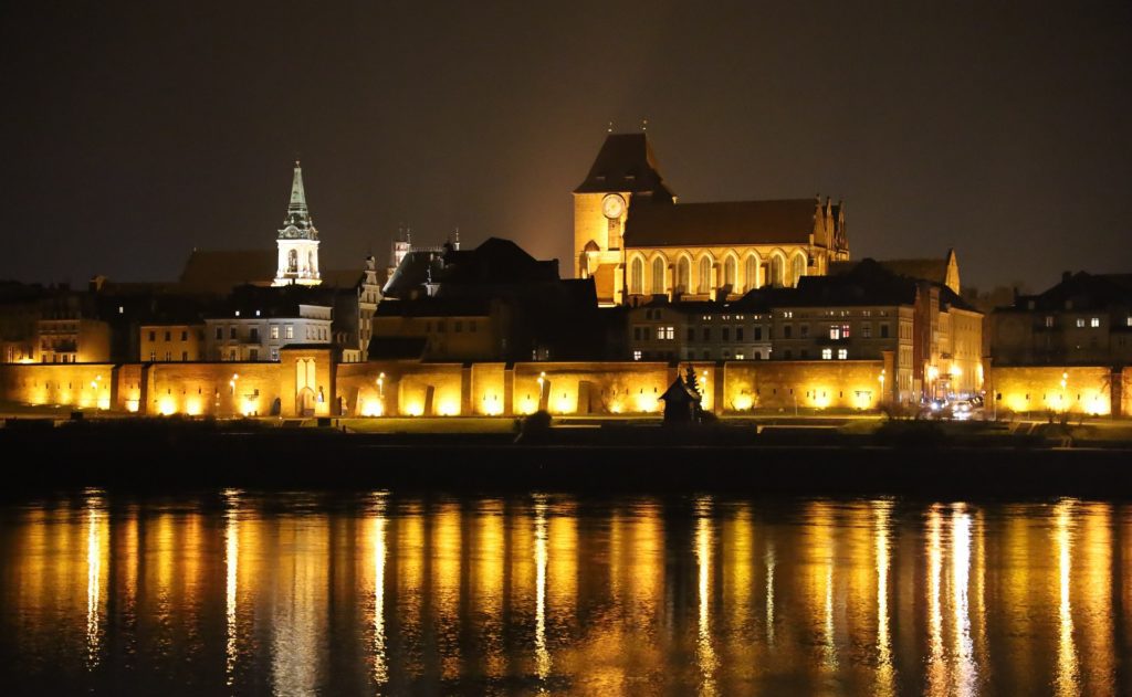 Night shot of Torun, Poland.