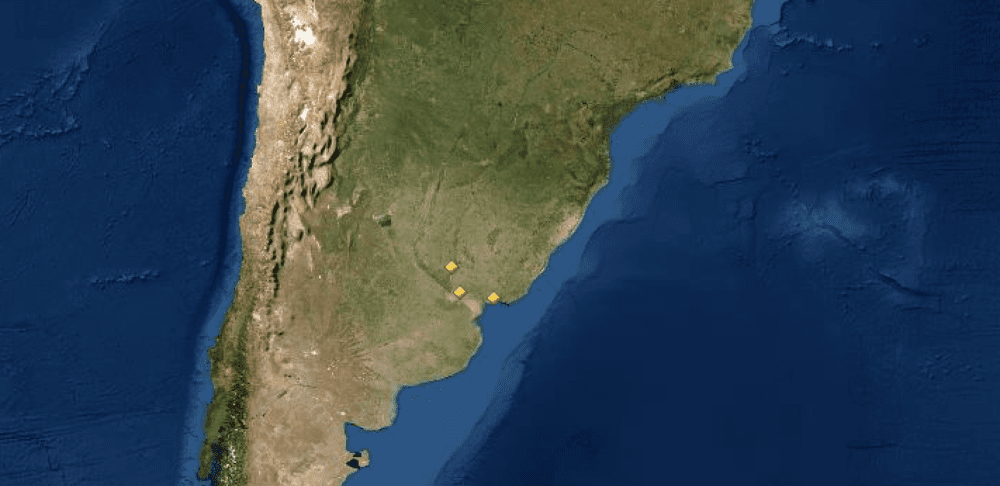 Map of UNESCO World Heritage Sites in Uruguay
