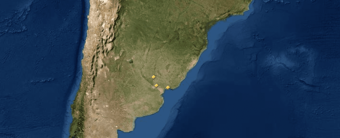 Map of UNESCO World Heritage Sites in Uruguay