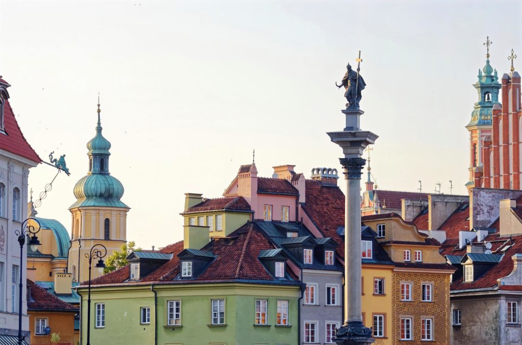 The historic center of Warsaw, Poland