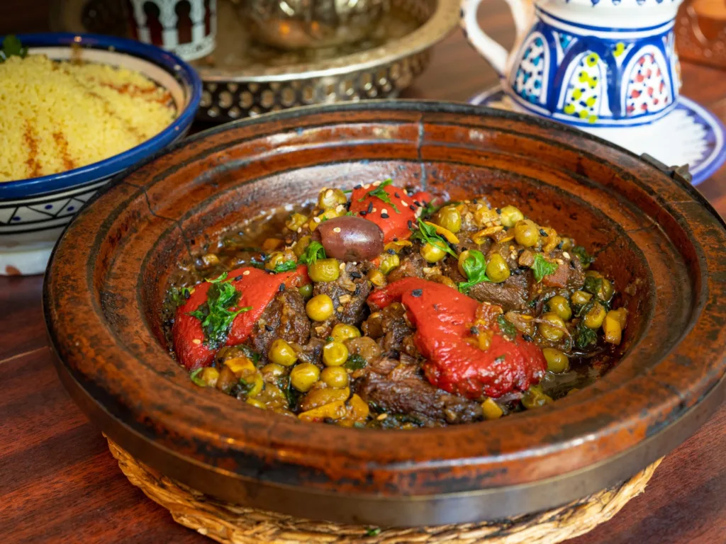 Moroccan Tajine Meat Stew, Traditional Morocco Tagine 